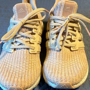 Adidas peachy pink and beige Knit Sneakers